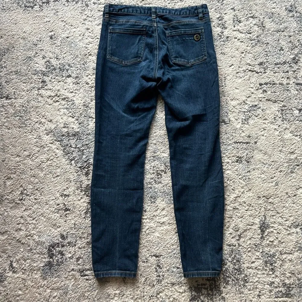 Michael Kors Skinny Jeans Women's Size 4 Dark Wash Stretch Denim MK Logo Pocket